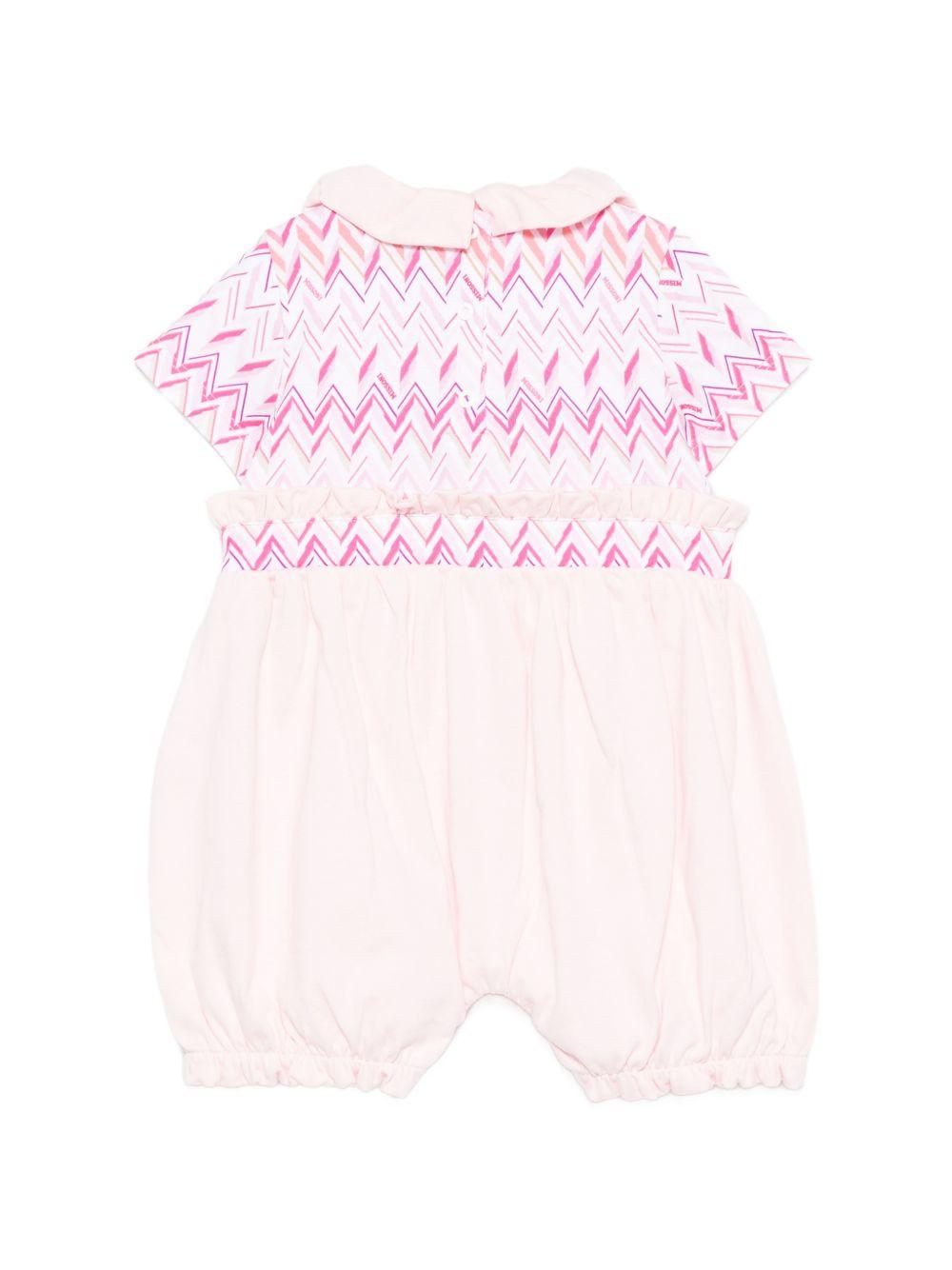 Tutina per neonata Missoni Kids rosa chiaro con motivo a zig zag MYA001 Z3672 52AMC MISSONI KIDS