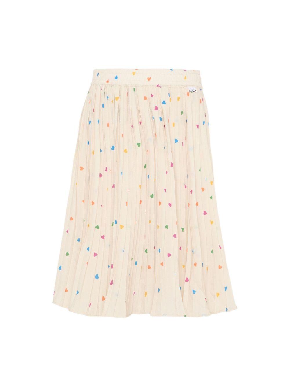 Gonna per bambina Molo avorio con stampa cuoricini all-over 2S26D108 9537 MOLO