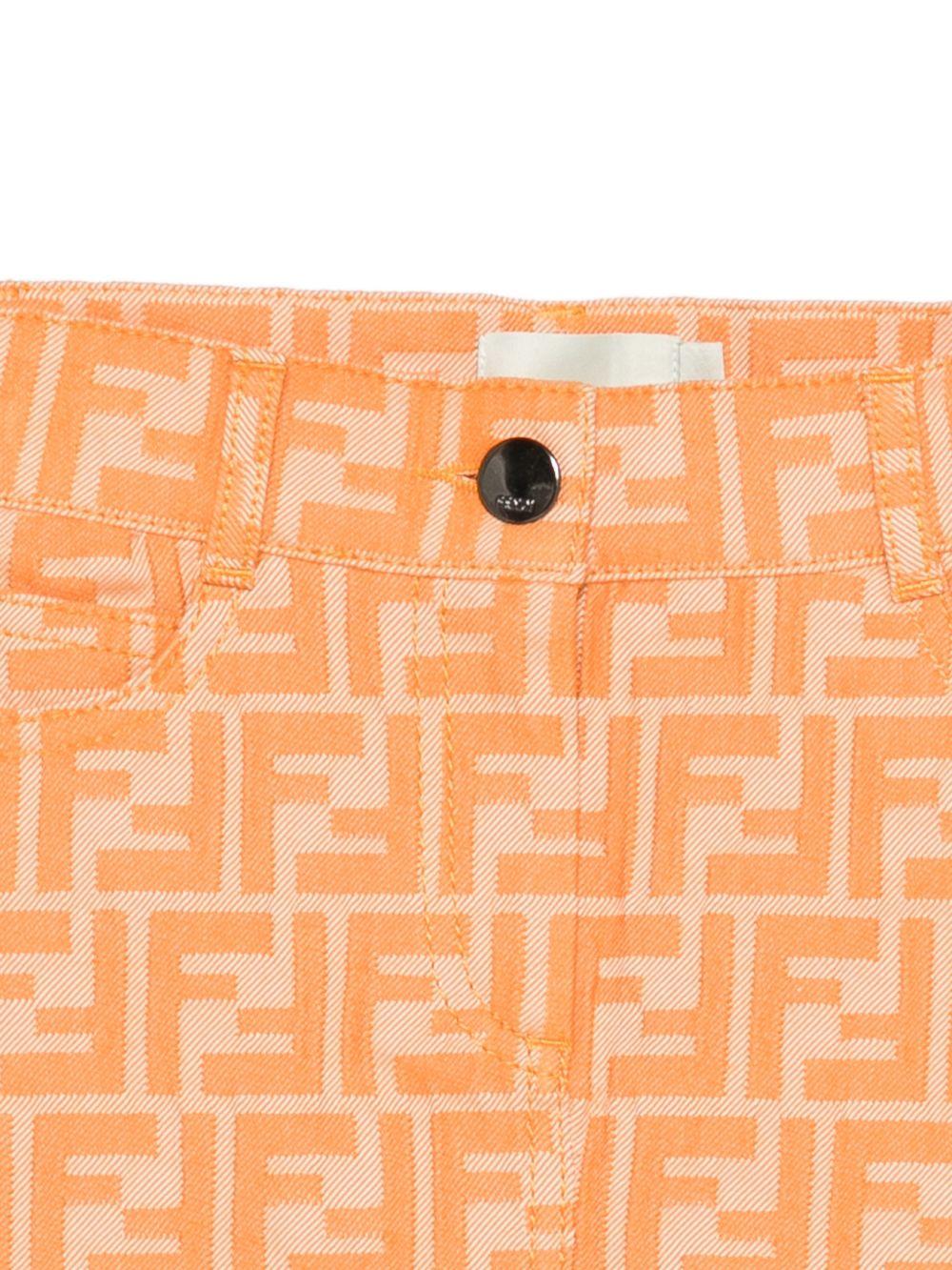 Gonna per bambina Fendi Kids arancione con logo all-over JFE203 AVW1 F1JYS FENDI KIDS