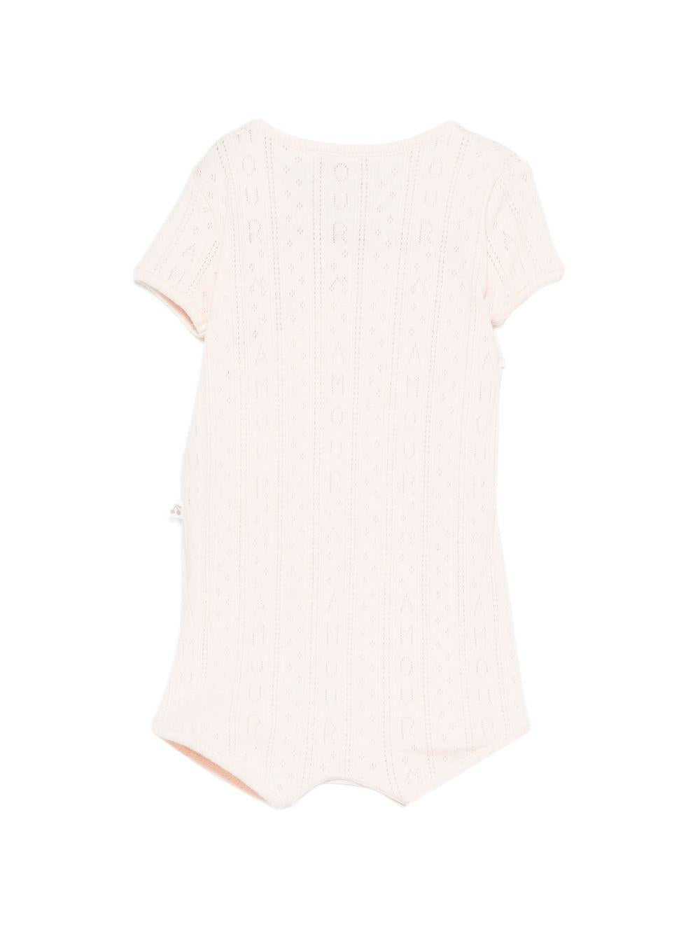 Tutina per neonata Bonpoint rosa con lavorazione a maglia S06NNIK00013 021A BONPOINT