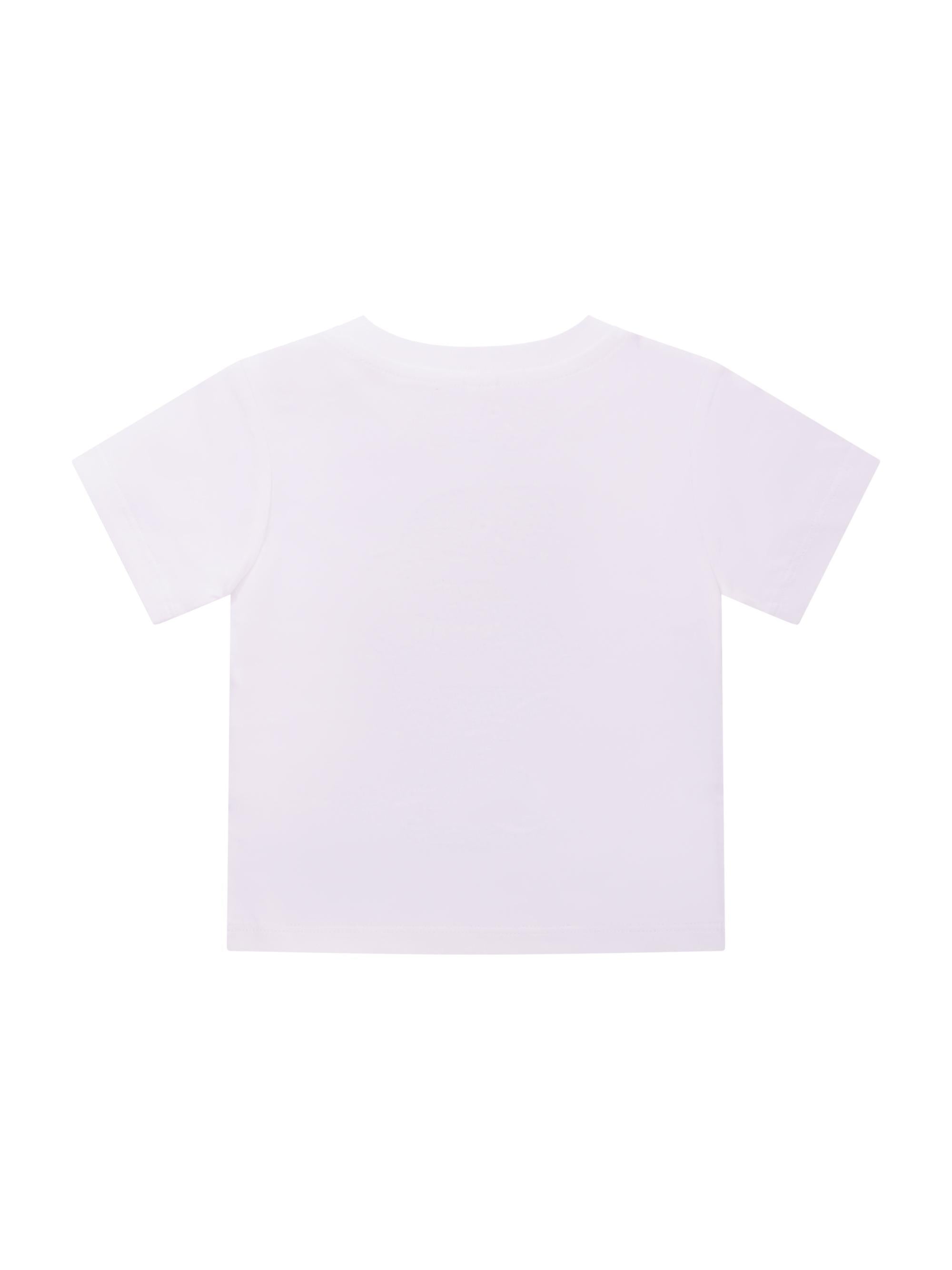 T-shirt da neonato Stella McCartney Kids bianca con stampa grafica balena TY8570 Z0434 100 STELLA McCARTNEY KIDS