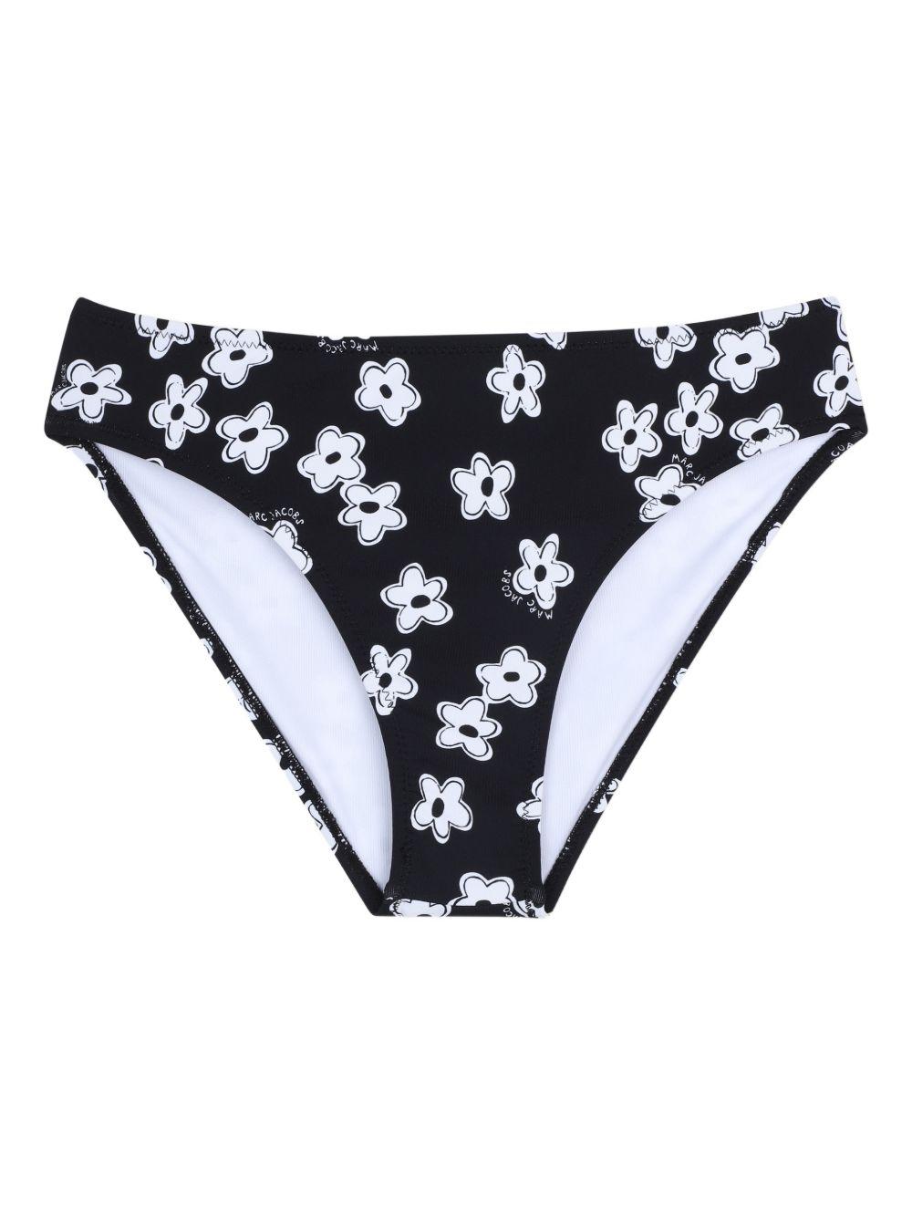 Set due pezzi bikini per bambina The Marc Jacobs Kids nero con stampa fiori W60758 09B THE MARC JACOBS KIDS