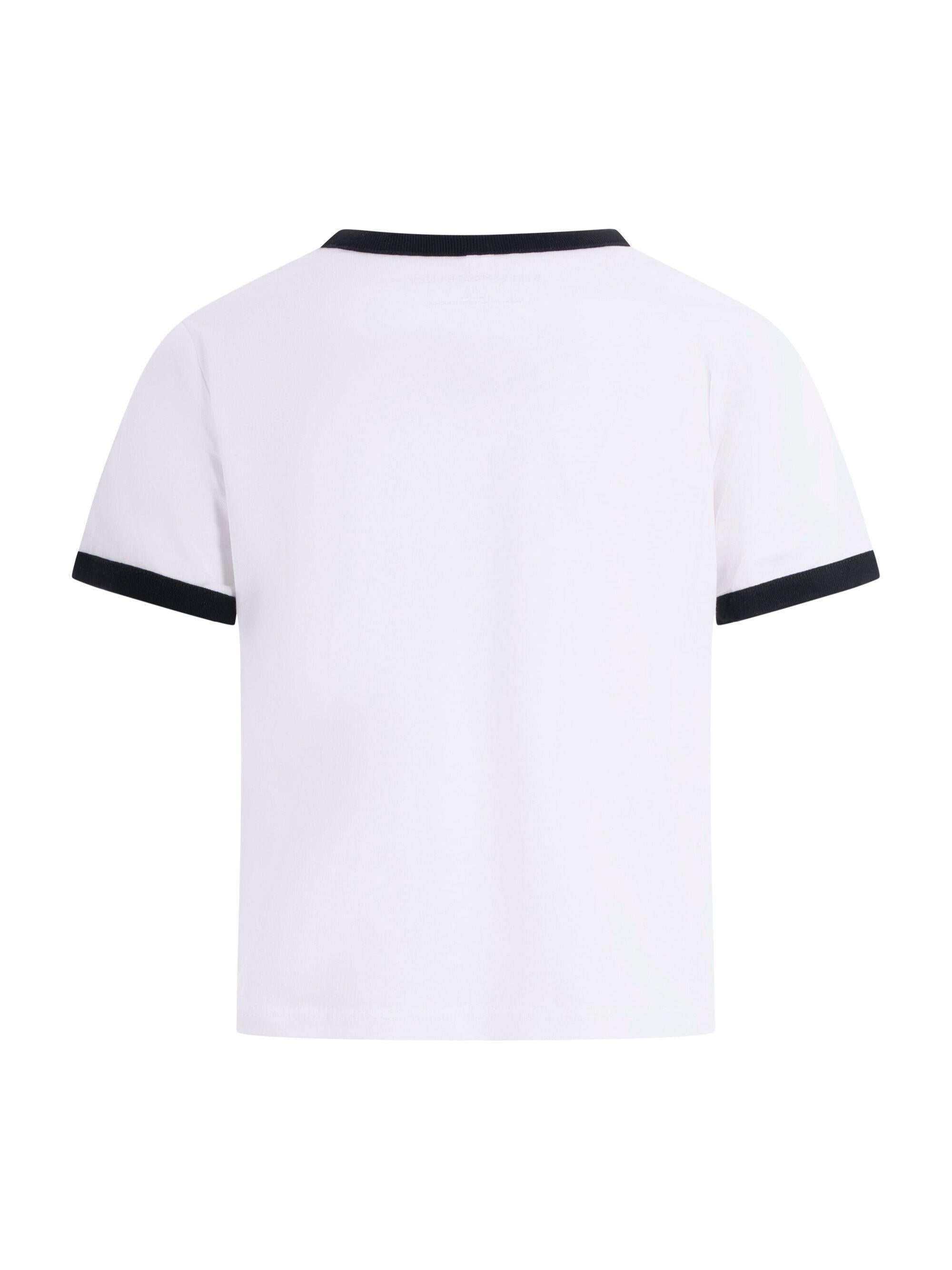 T-shirt per bambina Stella McCartney Kids bianca con dettagli del logo sul davanti TY8C61 Z0434 101 STELLA McCARTNEY KIDS