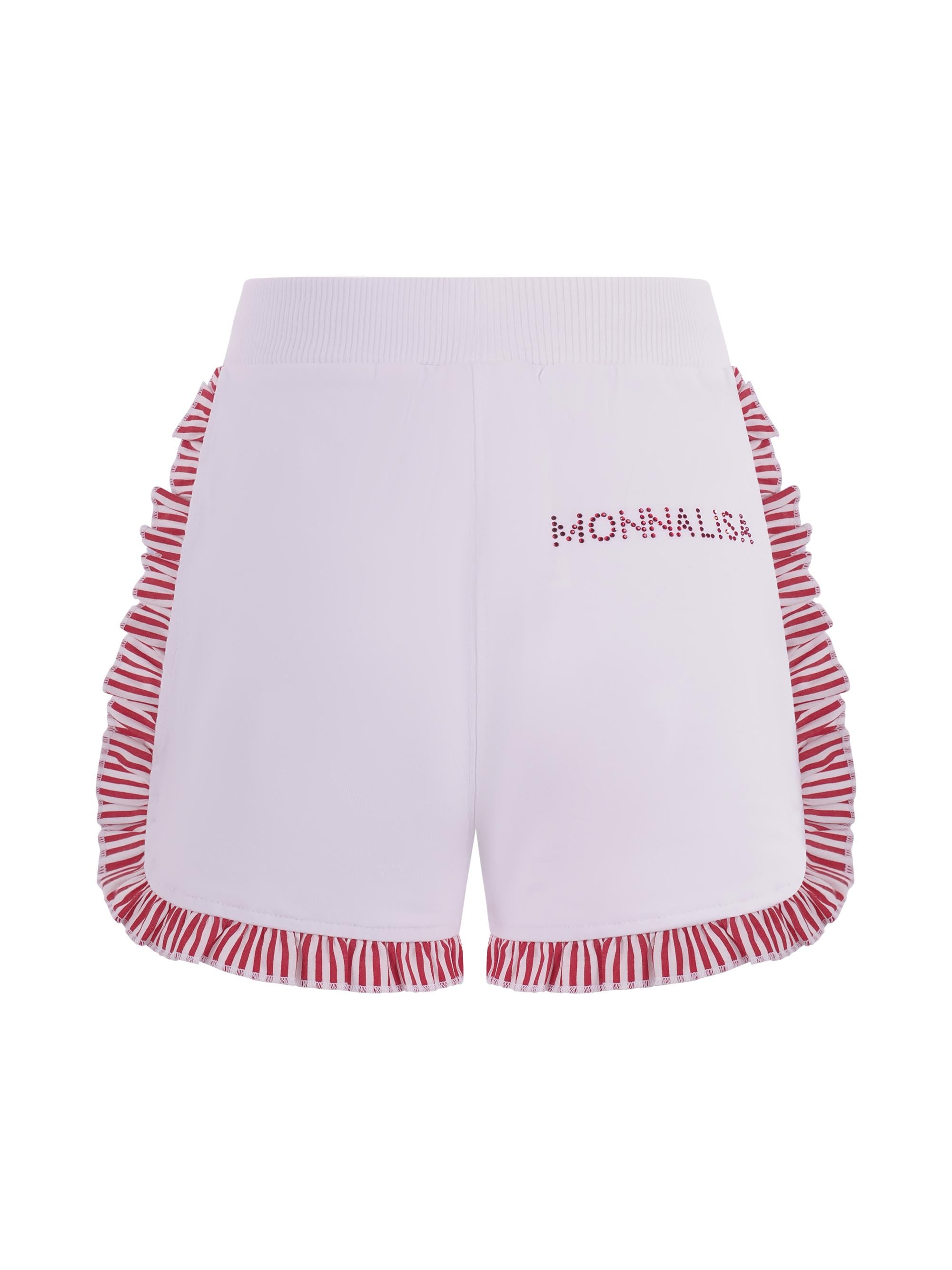 Shorts per bambina Monnalisa bianchi con ruches 19G407 7012 0099 MONNALISA