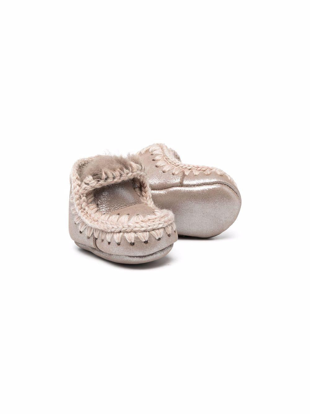 Stivali Eskimo per neonati Mou Kids beige con effetto metallizzato FI101000C MGROBE MOU KIDS