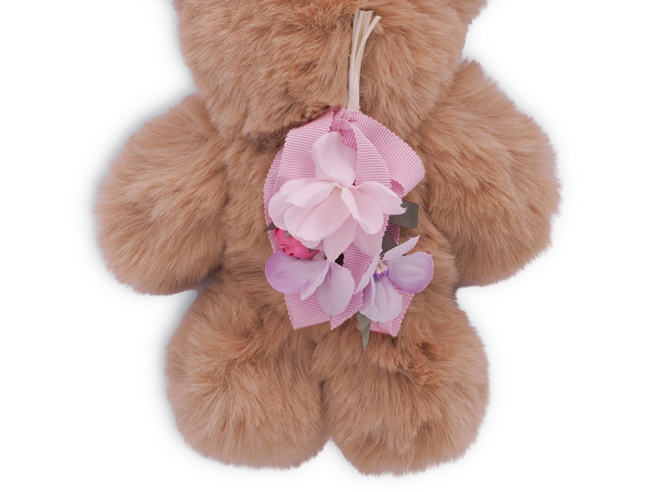Bear Trick per bambina Monnalisa beige con fiore rosa 17G007 7763 0690 MONNALISA