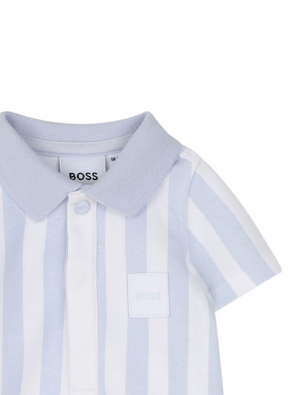 Tutina per neonato Boss Kids azzurra con motivo a righe verticali J53032 771 BOSS KIDS