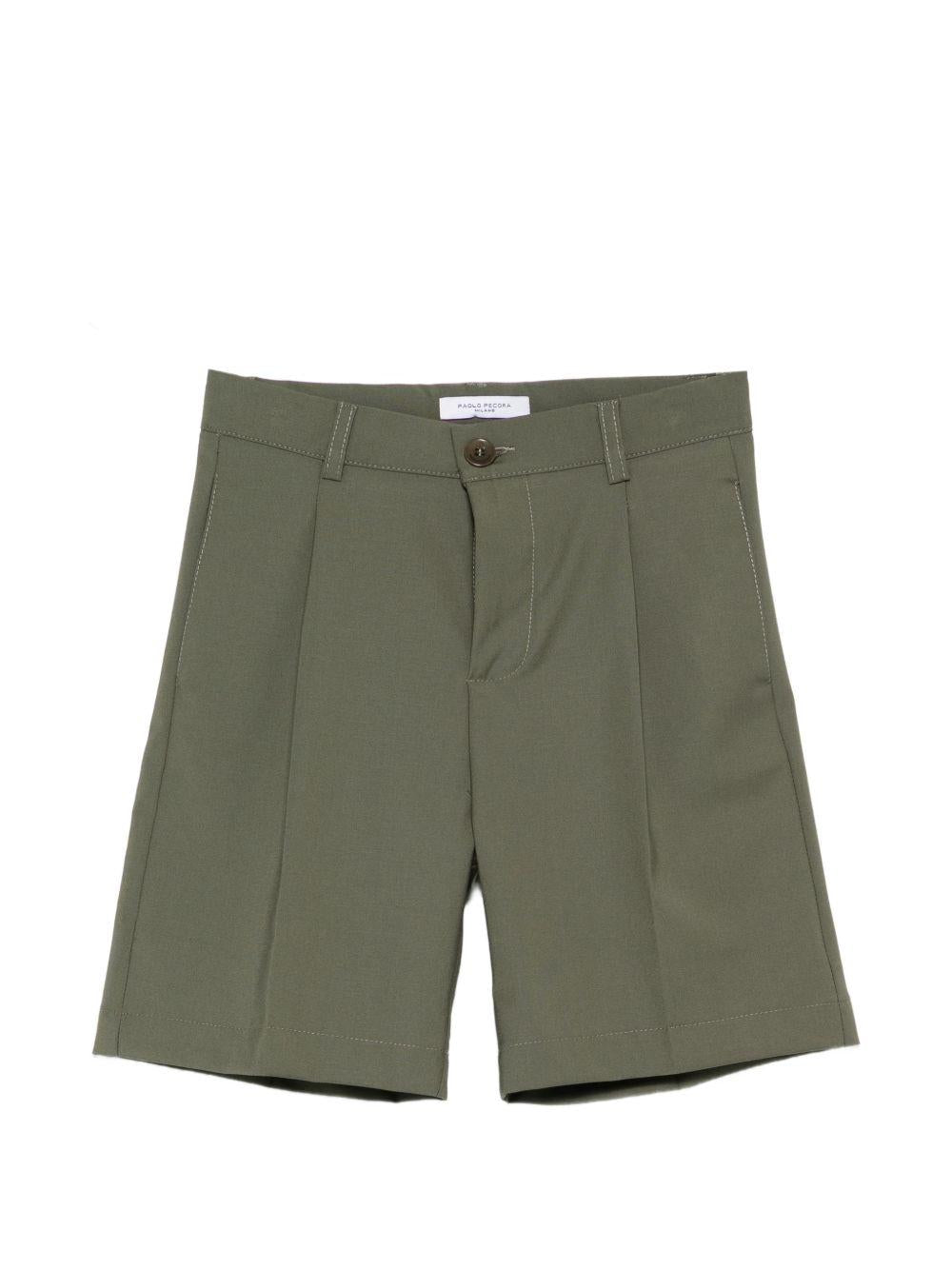 Shorts per bambino Paolo Pecora Kids verde con zip PP4230 OLIVA PAOLO PECORA KIDS