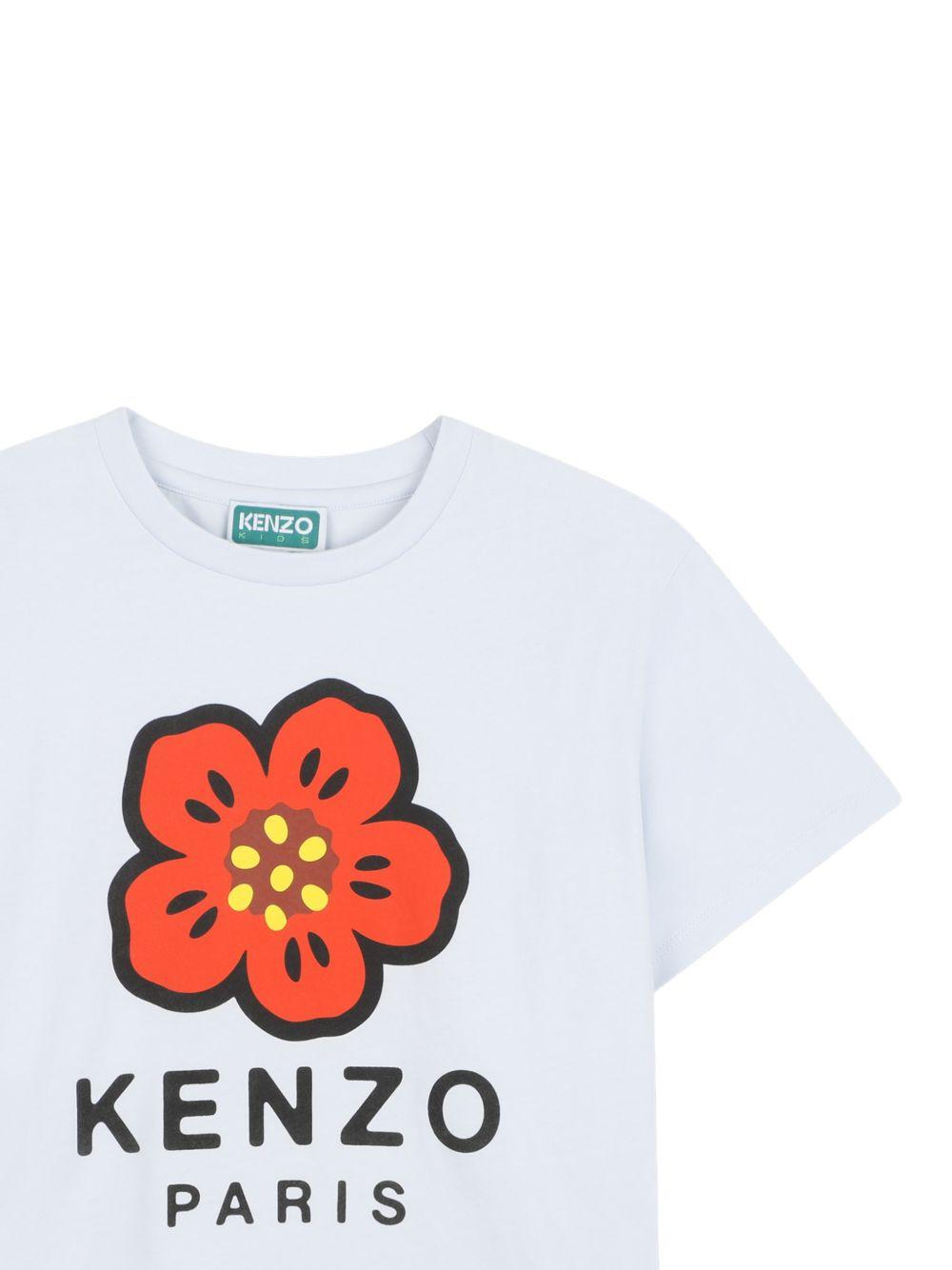 T-shirt per bambini Kenzo Kids azzurro con dettaglio floreale K61698 77M KENZO KIDS