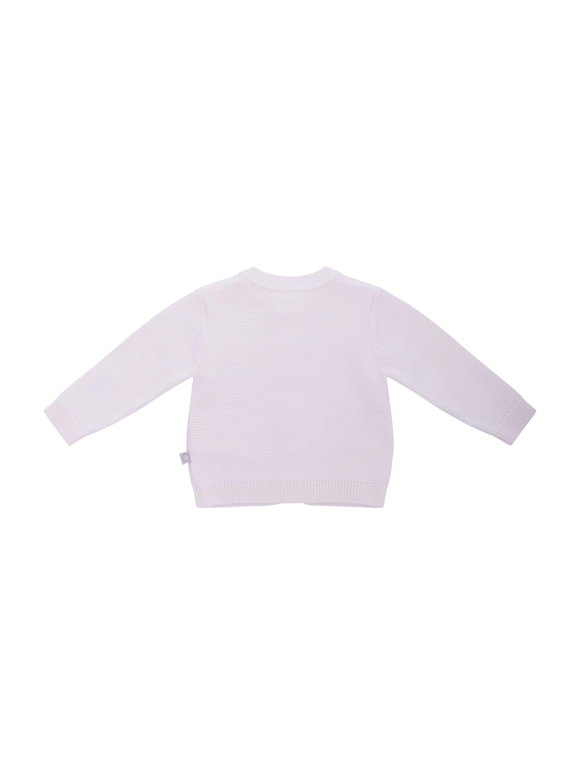Cardigan per neonati Stella McCartney Kids bianco con ricamo cappelli da festa TY9520 Z2423 101 STELLA McCARTNEY KIDS