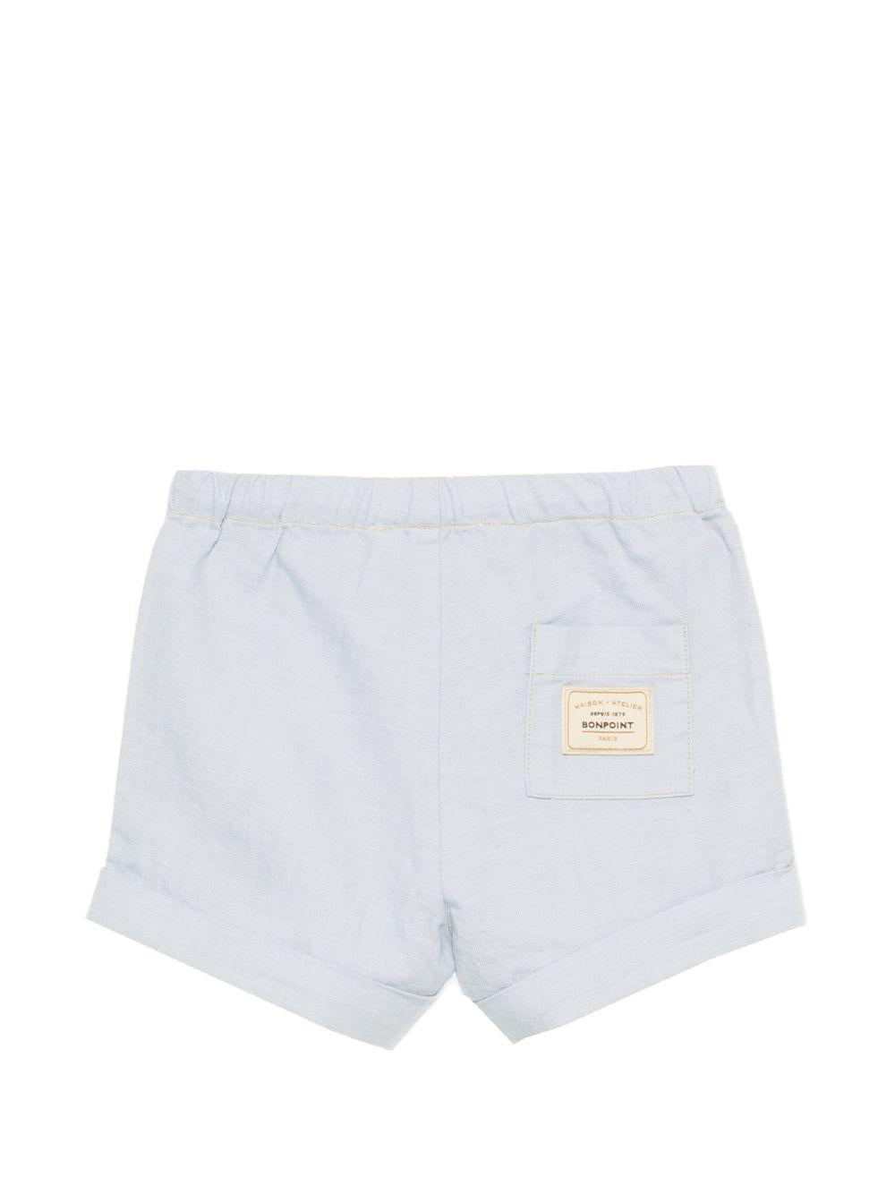 Shorts Ecady per neonato Bonpoint azzurro con toppa con logo S06YBEW00002 010 BONPOINT