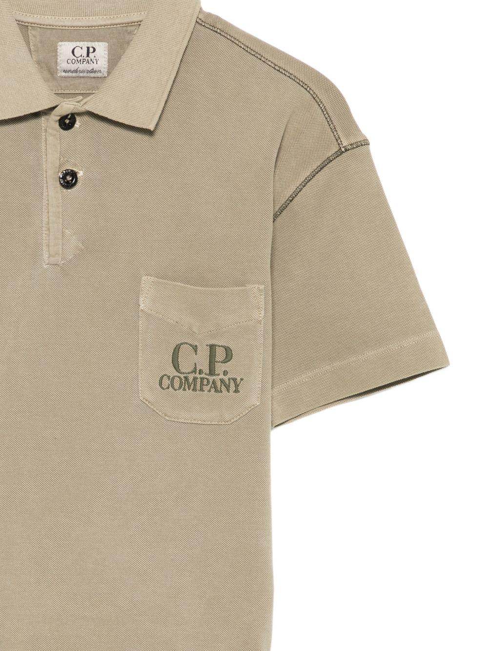 Polo per bambino C.P. Company Kids beige con colletto CUM010LFC00 30915 C.P.COMPANY KIDS