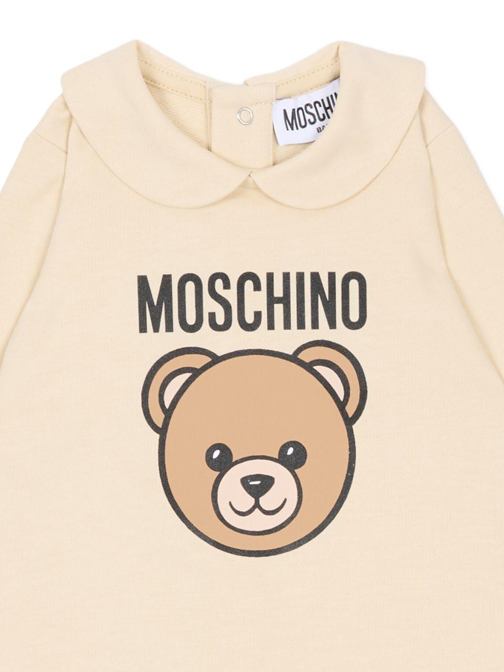 Tutina per neonati Moschino Kids beige con Teddy Bear MUY098LCA19 20404 MOSCHINO KIDS
