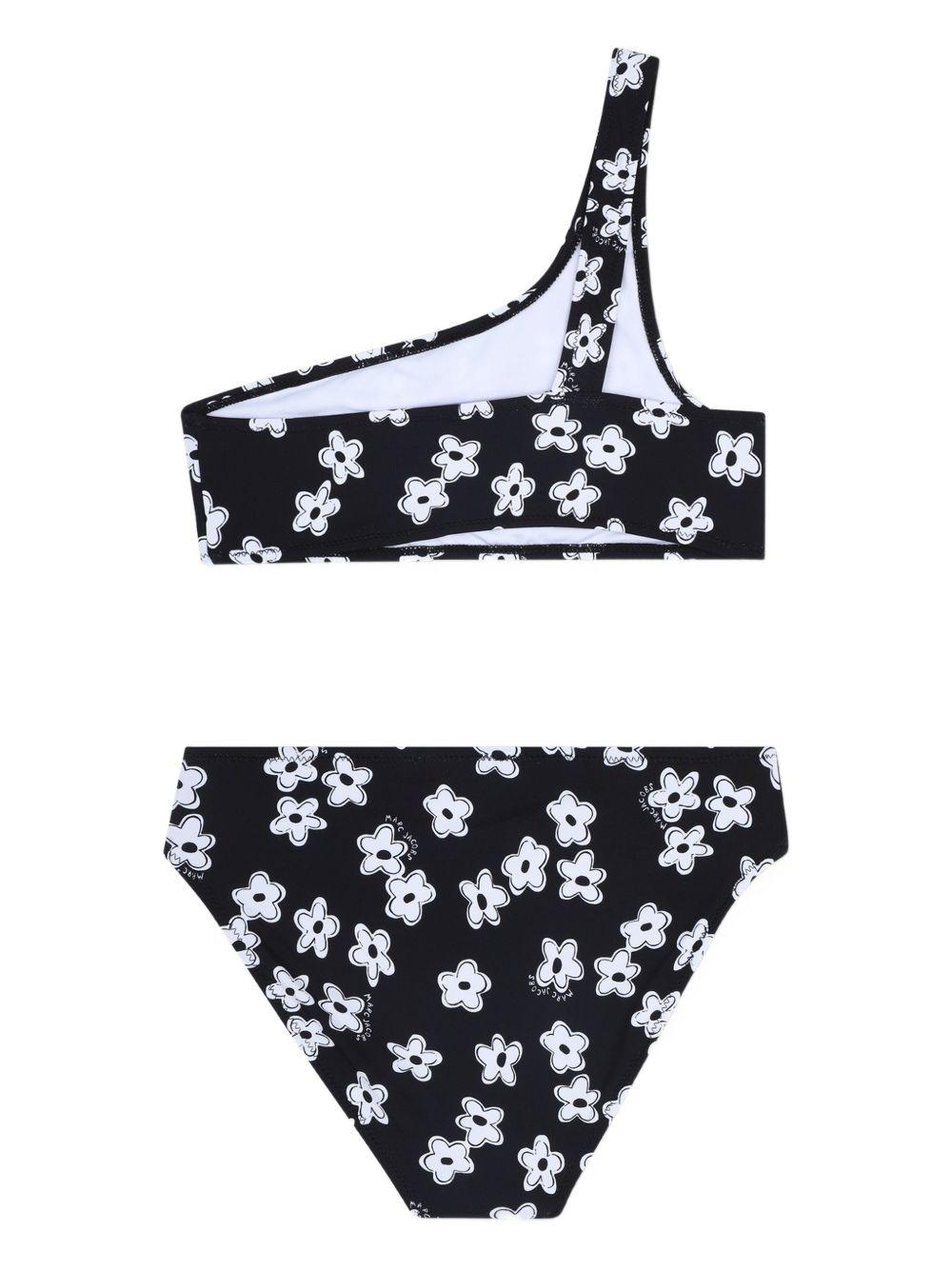 Set due pezzi bikini per bambina The Marc Jacobs Kids nero con stampa fiori W60758 09B THE MARC JACOBS KIDS