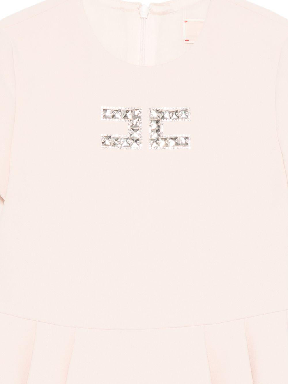 Abito per bambina Elisabetta Franchi La Mia Bambina rosa con logo sul davanti EFAB6660GA022 C036 ElISABETTA FRANCHI