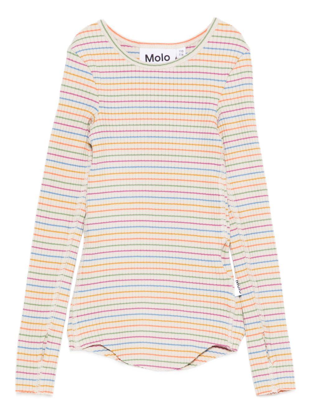T-shirt Rochelle per bambina Molo multicolor con design a righe 2S26A406 9485 MOLO