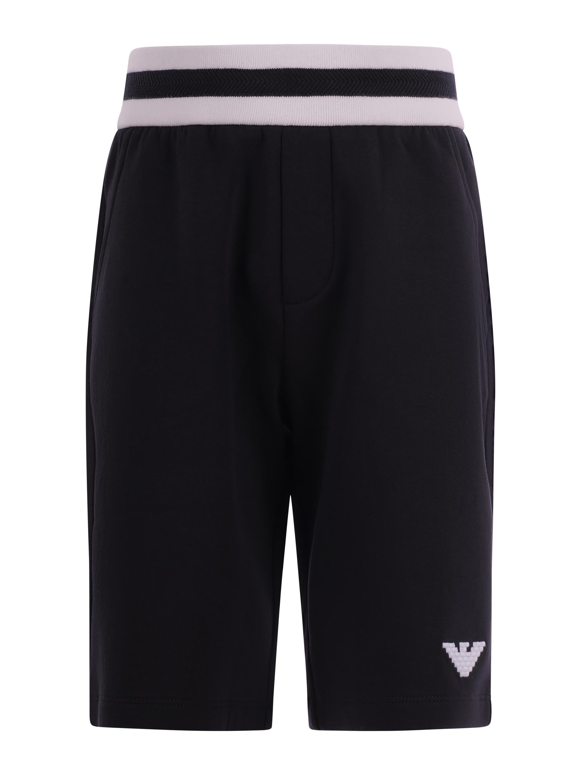 Shorts per bambino Emporio Armani Kids blu con caratteristico logo a forma di aquila EB000909 AF10126 UB118 EMPORIO ARMANI KIDS