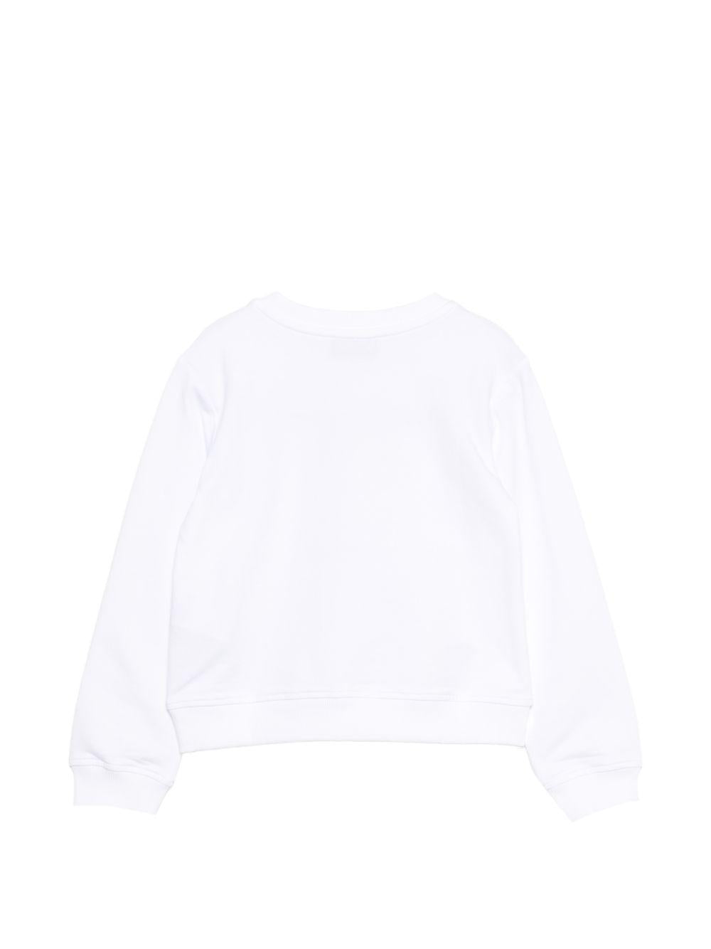 Felpa per bambina Moschino Kids bianca con stampa Teddy Bear HLF02MLDA00 10101 MOSCHINO KIDS