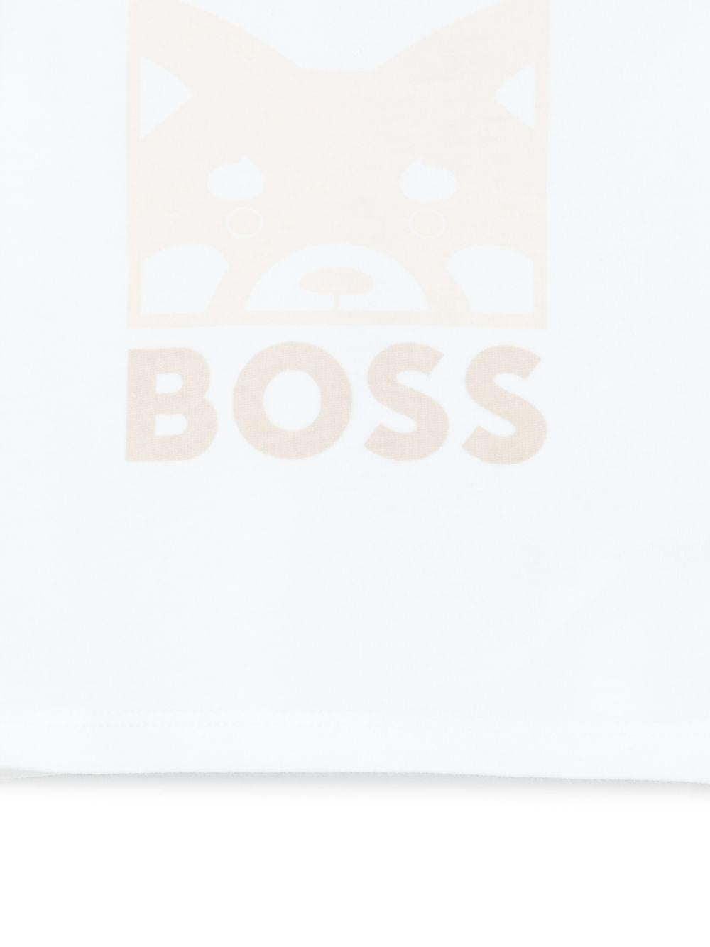 T-shirt per neonato Boss Kids bianca con dettaglio logo J53034 10P BOSS KIDS
