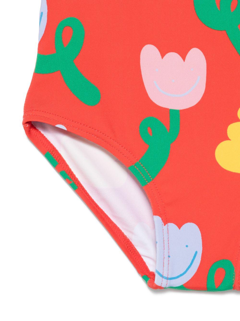 Costume intero per neonata Stella McCartney rosso con stampa floreale all-over TYC059 Z3662 426MC STELLA McCARTNEY KIDS