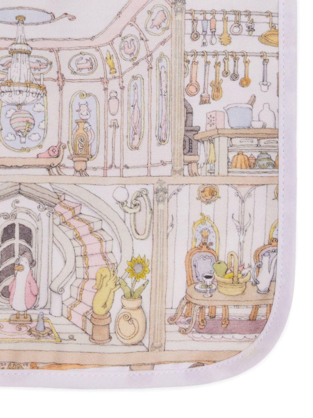 Bavaglino per neonati Atelier Choux Dollhouse bianco con stampa grafica BI-CS-DOH O-U ATELIER CHOUX PARIS