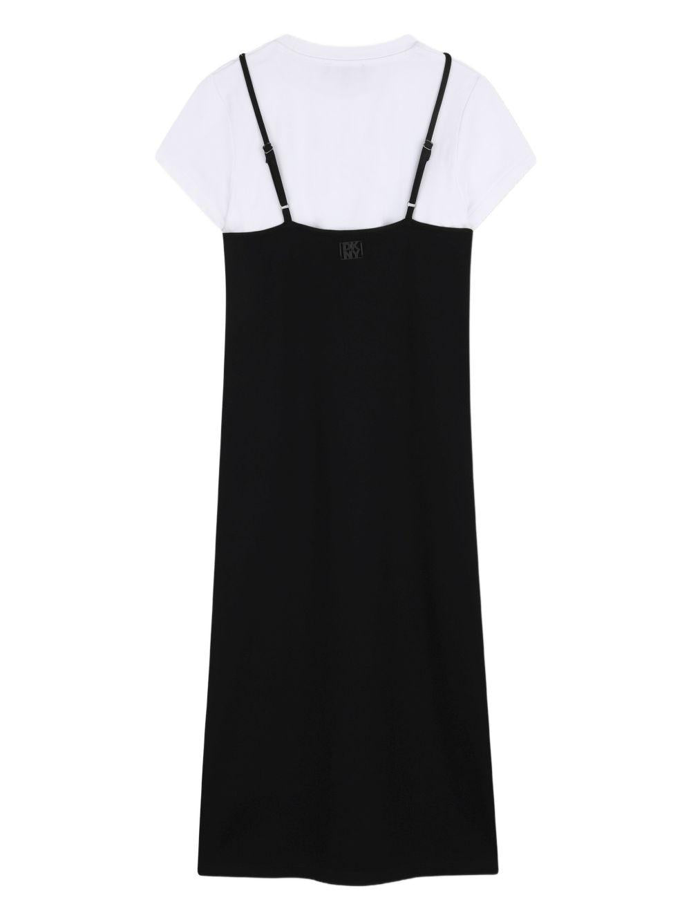 Abito per bambina DKNY Kids nero con stampa con logo D62599 09B DKNY