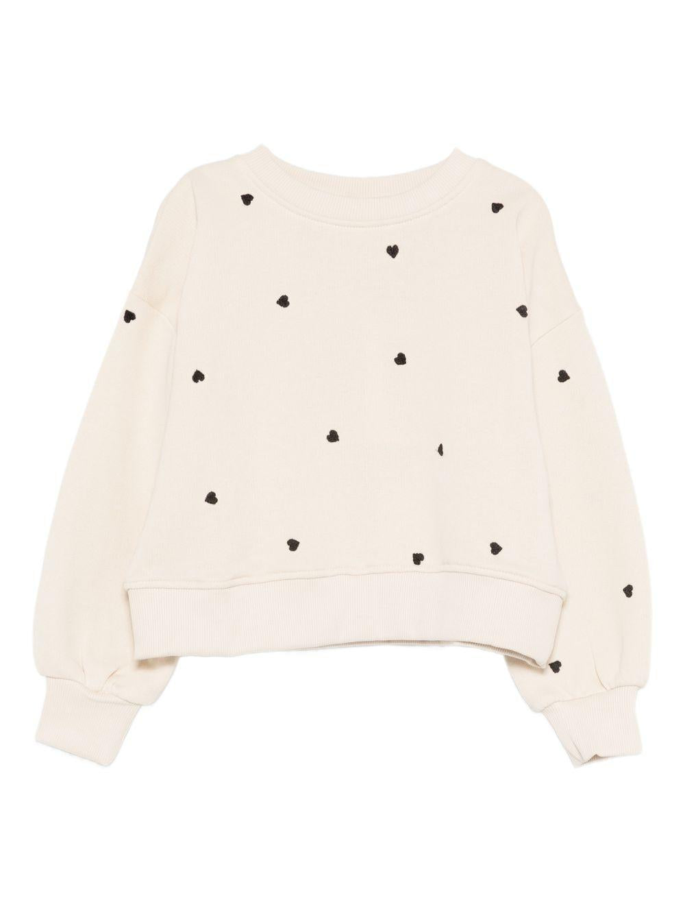 Felpa per bambina Molo beige con stampa cuori 2S26J202 9536 MOLO