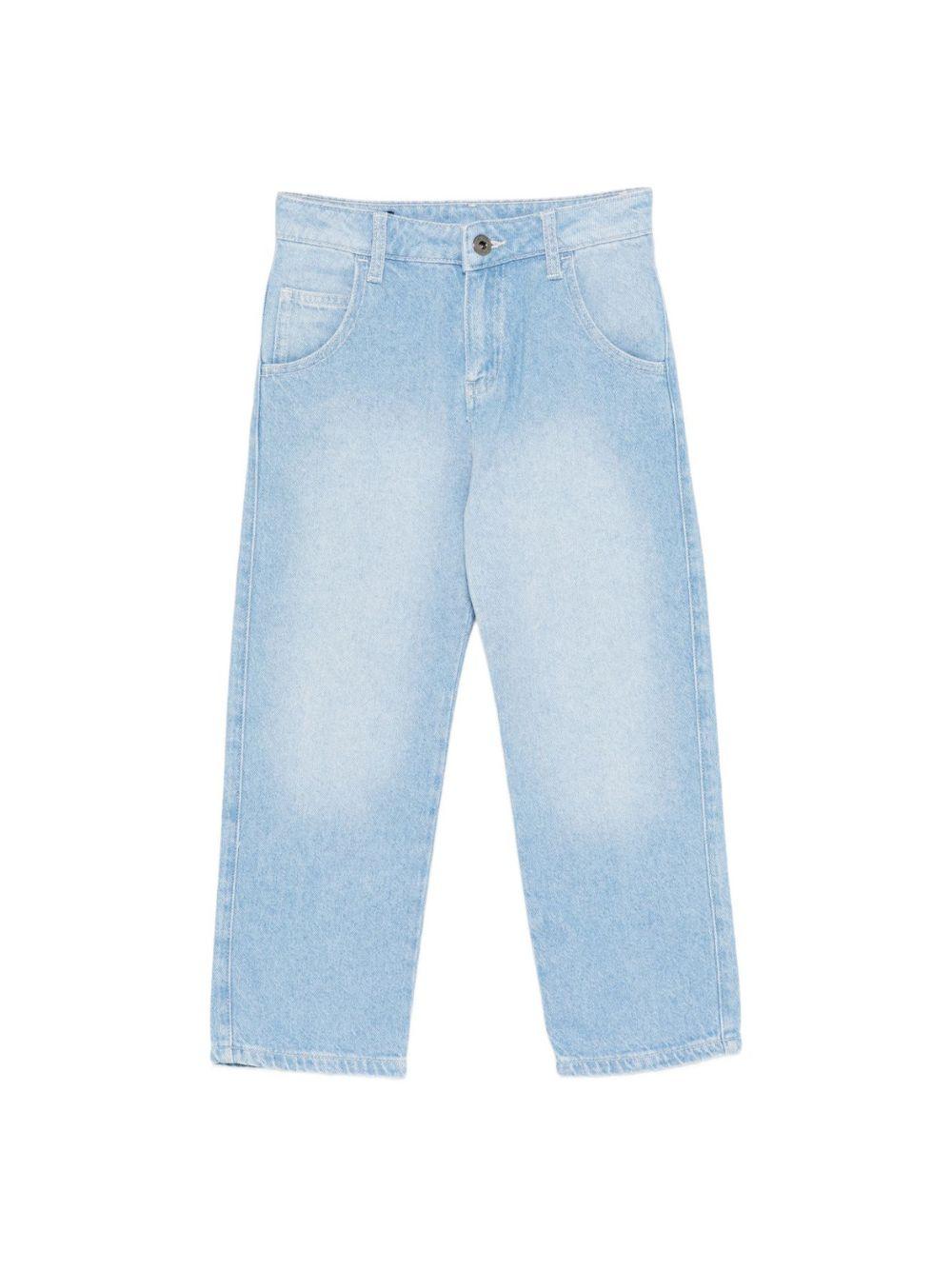 Pantaloni per bambino Emporio Armani Kids denim con logo Aquila sul retro EB000935 AF21778 MB003 EMPORIO ARMANI KIDS