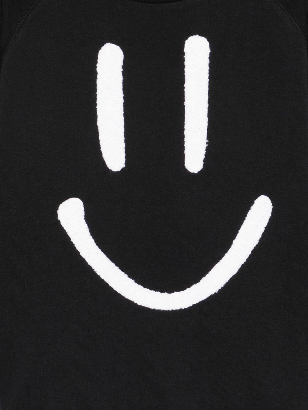 Felpa Mike per bambino Molo nera con stampa smile sul davanti 6S26J201 0099 MOLO