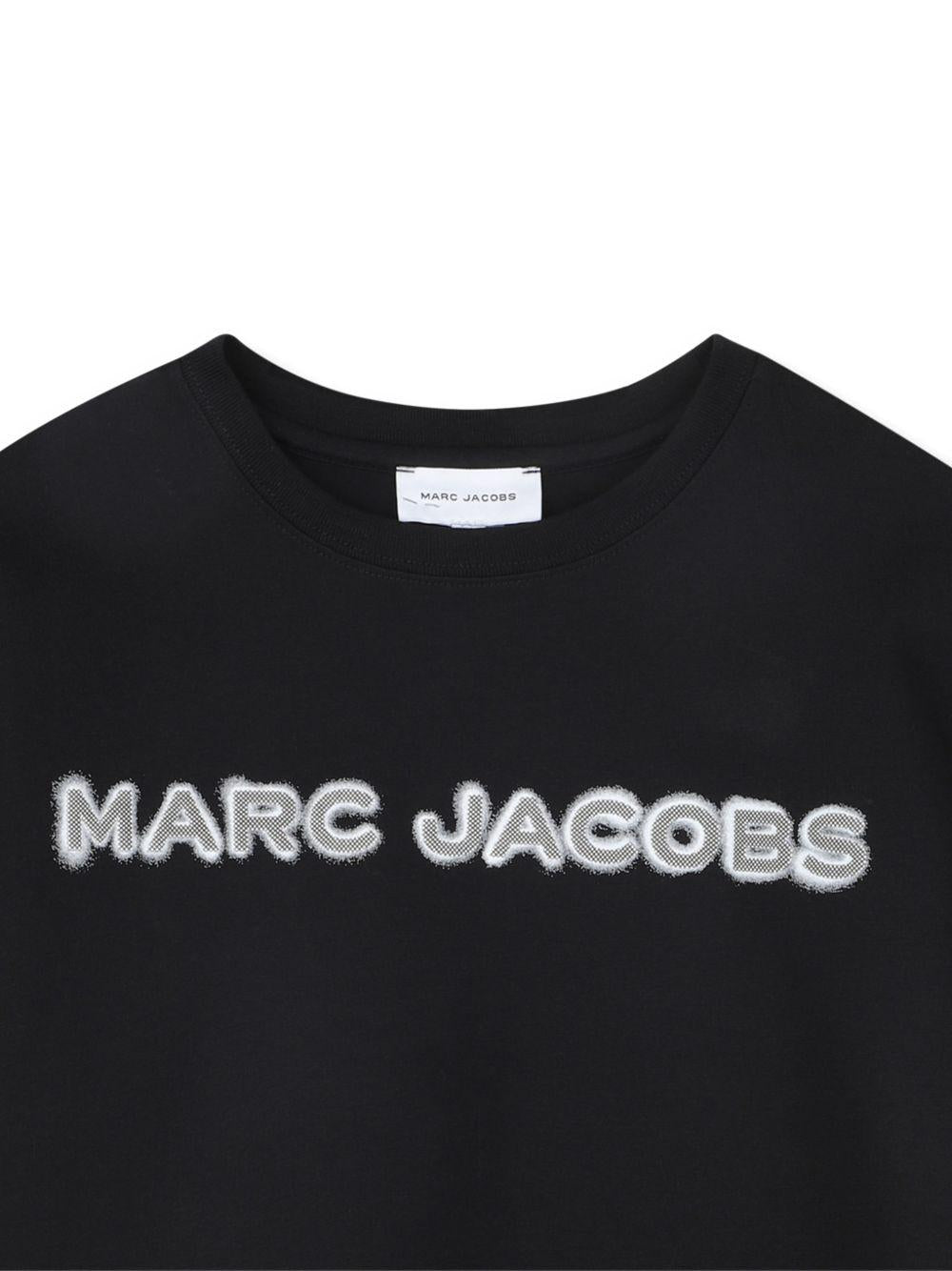 T-shirt per bambino The Marc Jacobs Kids nera con logo sul davanti W60755 09B THE MARC JACOBS KIDS