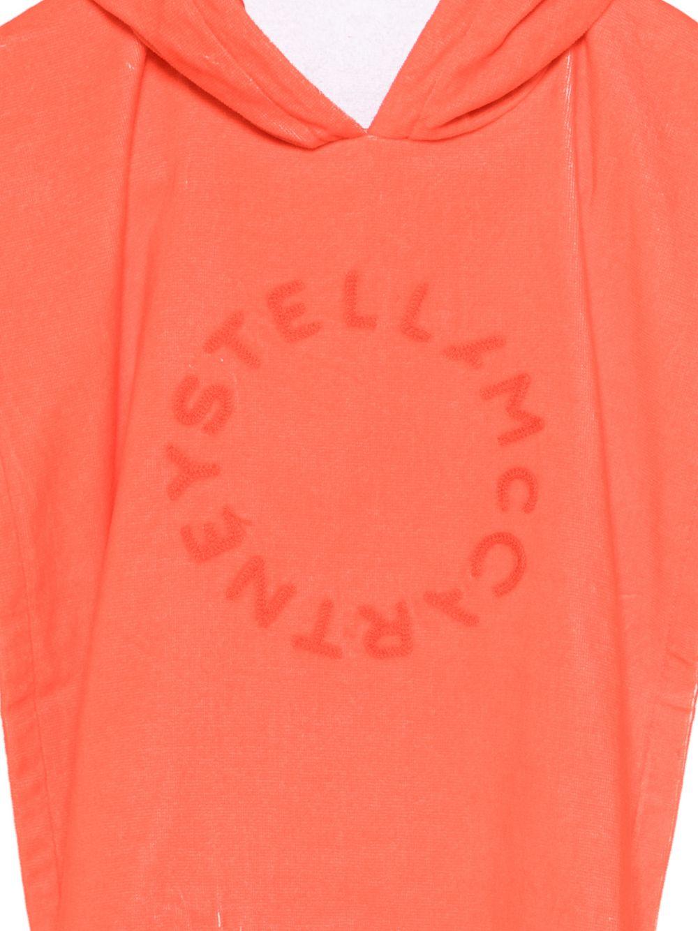 Accappatoio per bambini Stella McCartney Kids arancione con logo sul davanti TYCP20 Z0163 426 STELLA McCARTNEY KIDS