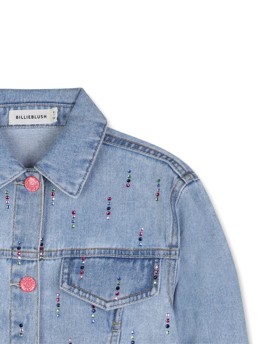 Giacca per bambina Billieblush azzurra con chiusura a bottoni U21902 Z18 BILLIEBLUSH