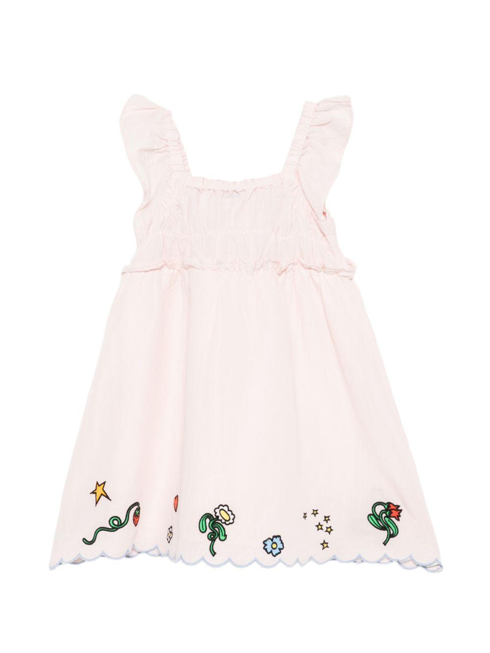 Abito per bambina Stella McCartney Kids rosa con ricami floreali TY1E22 Z0138 51R STELLA McCARTNEY KIDS