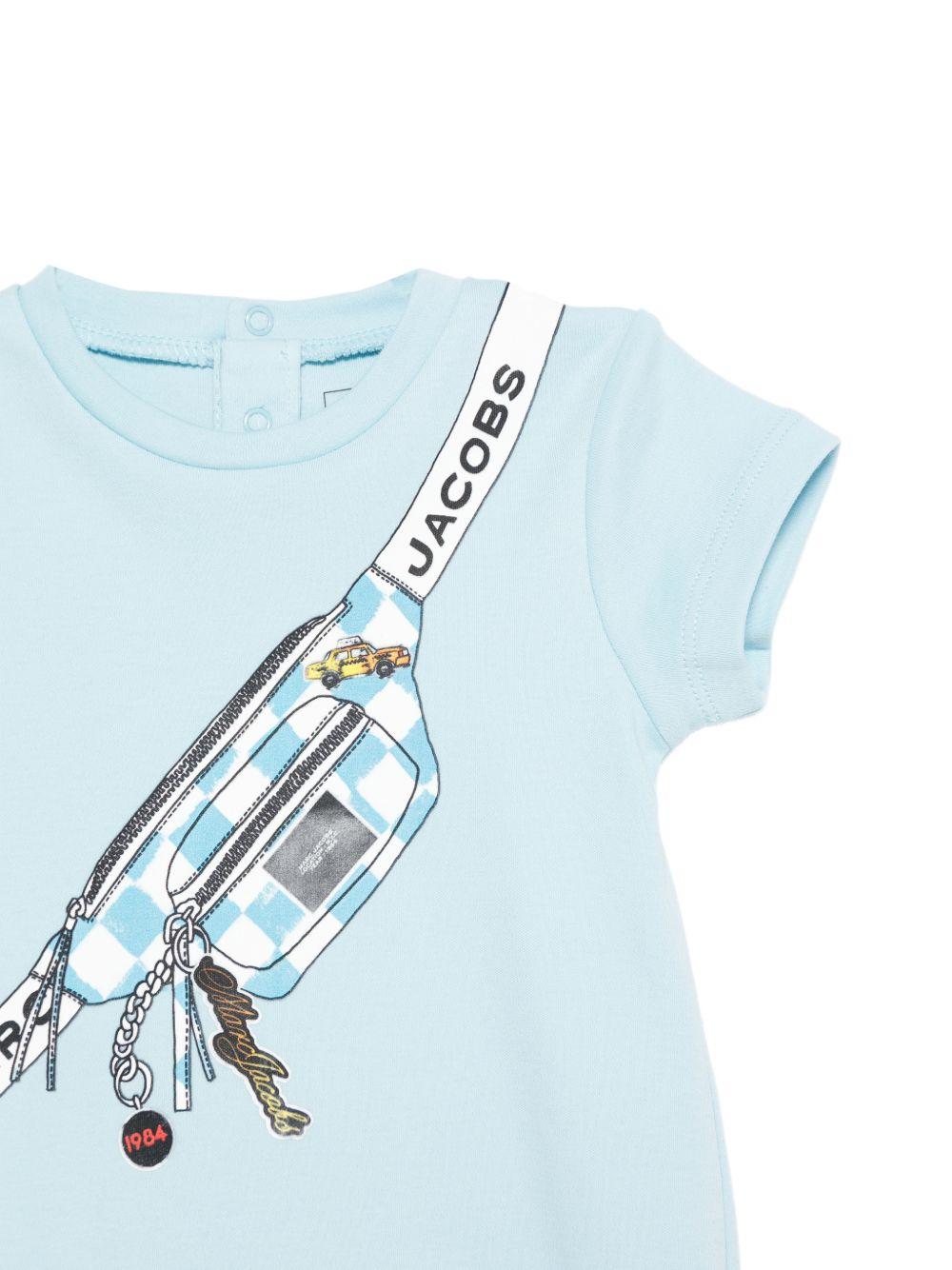 Tutina per neonato The Marc Jacobs Kids azzurra con stampa grafica sul davanti W60807 77B THE MARC JACOBS KIDS
