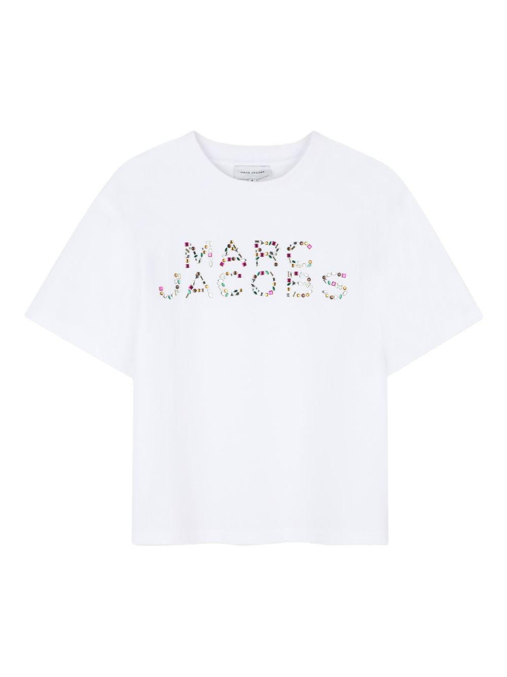 T-shirt per bambina The Marc Jacobs Kids bianca con stampa logo W60746 10P THE MARC JACOBS KIDS