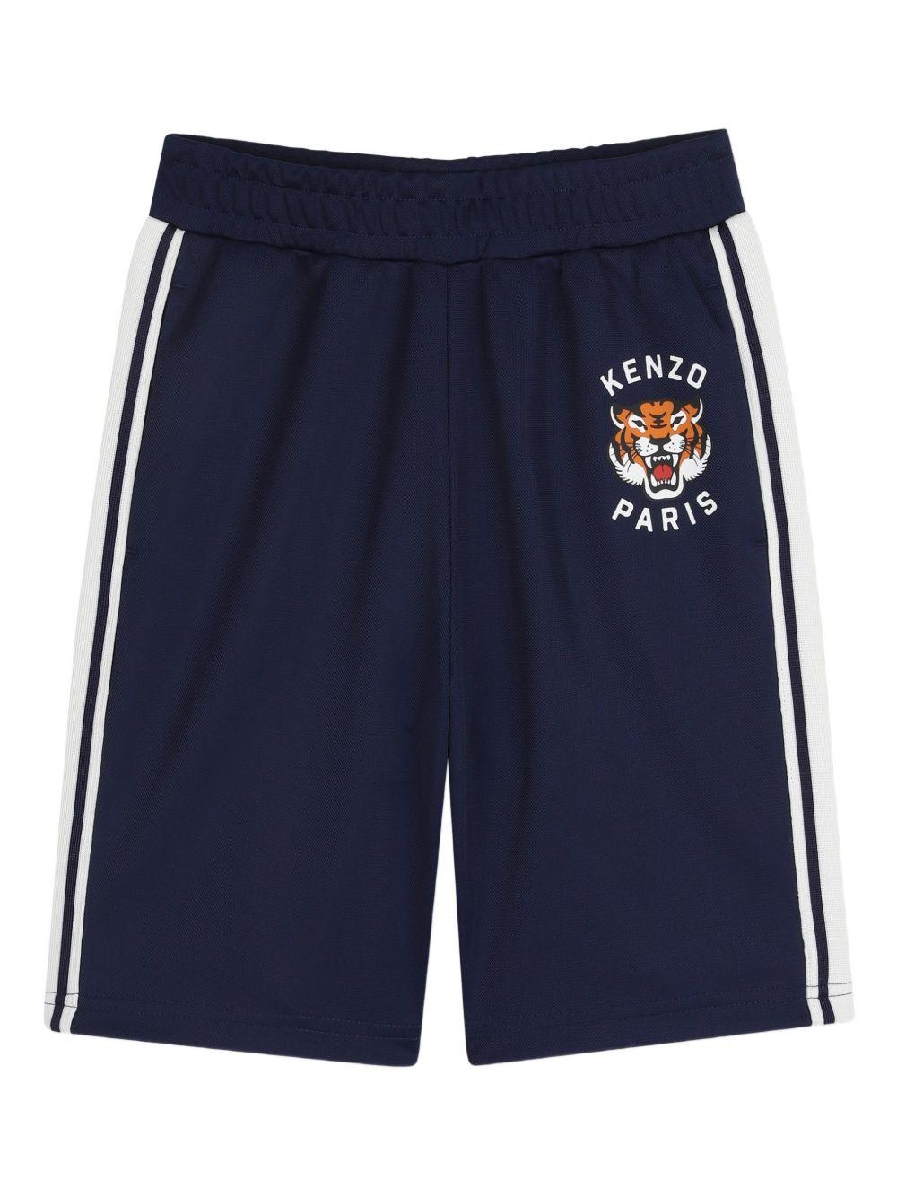 Shorts per bambino Kenzo Kids blu con logo sul davanti K61695 84N KENZO KIDS