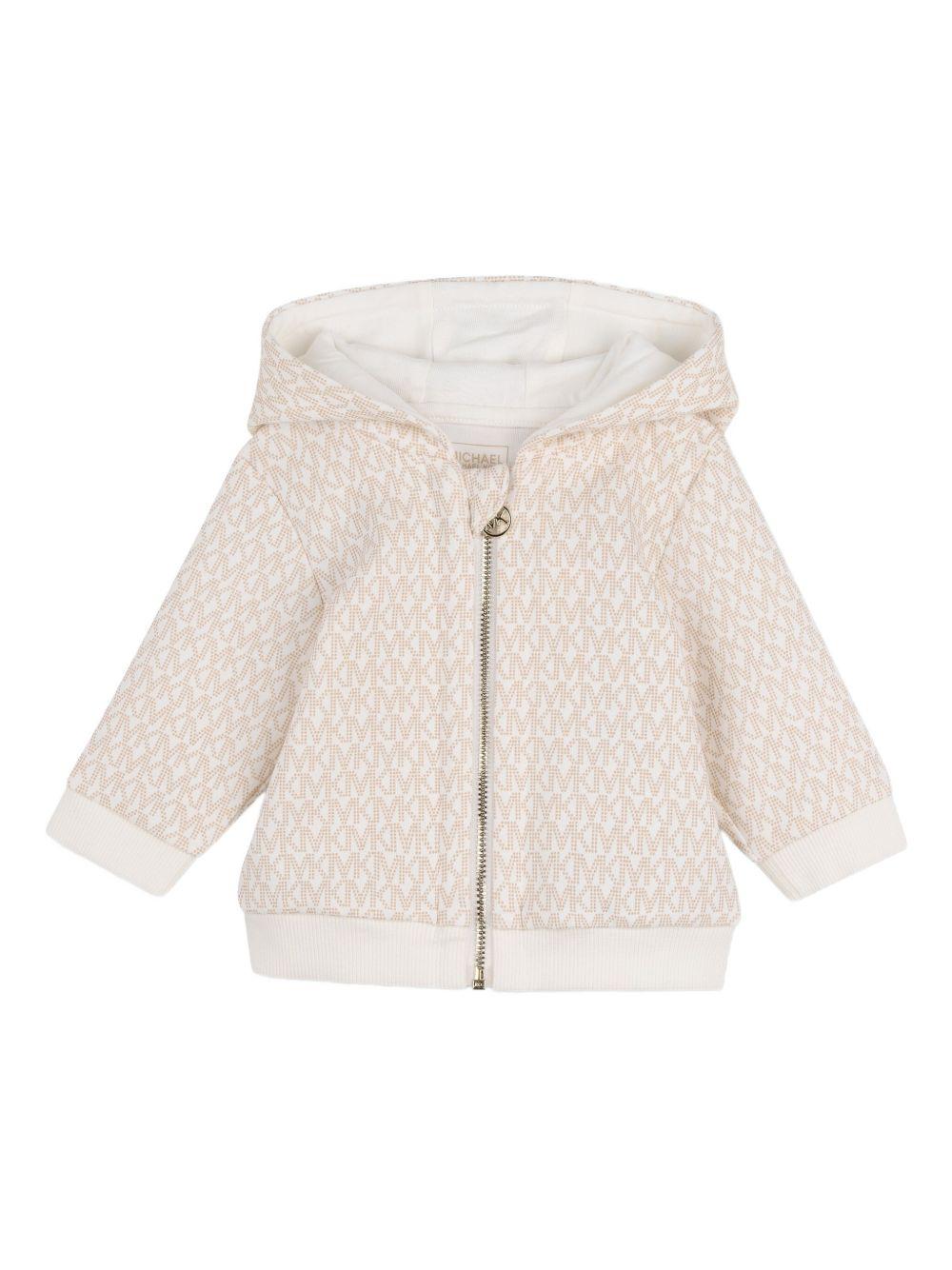 Tuta sportiva per neonata Michael Kors Kids bianco con stampa logo all-over R30548 190 MICHAEL KORS KIDS
