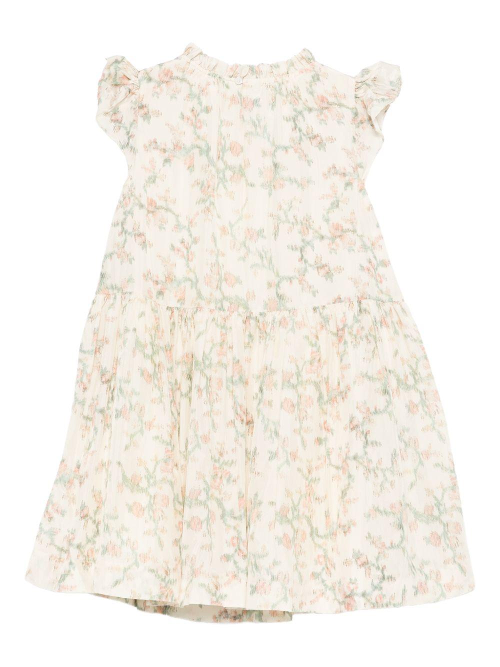 Abito per bambina Bonpoint bianco con stampa floreale all-over S06GDRW00018 547B BONPOINT