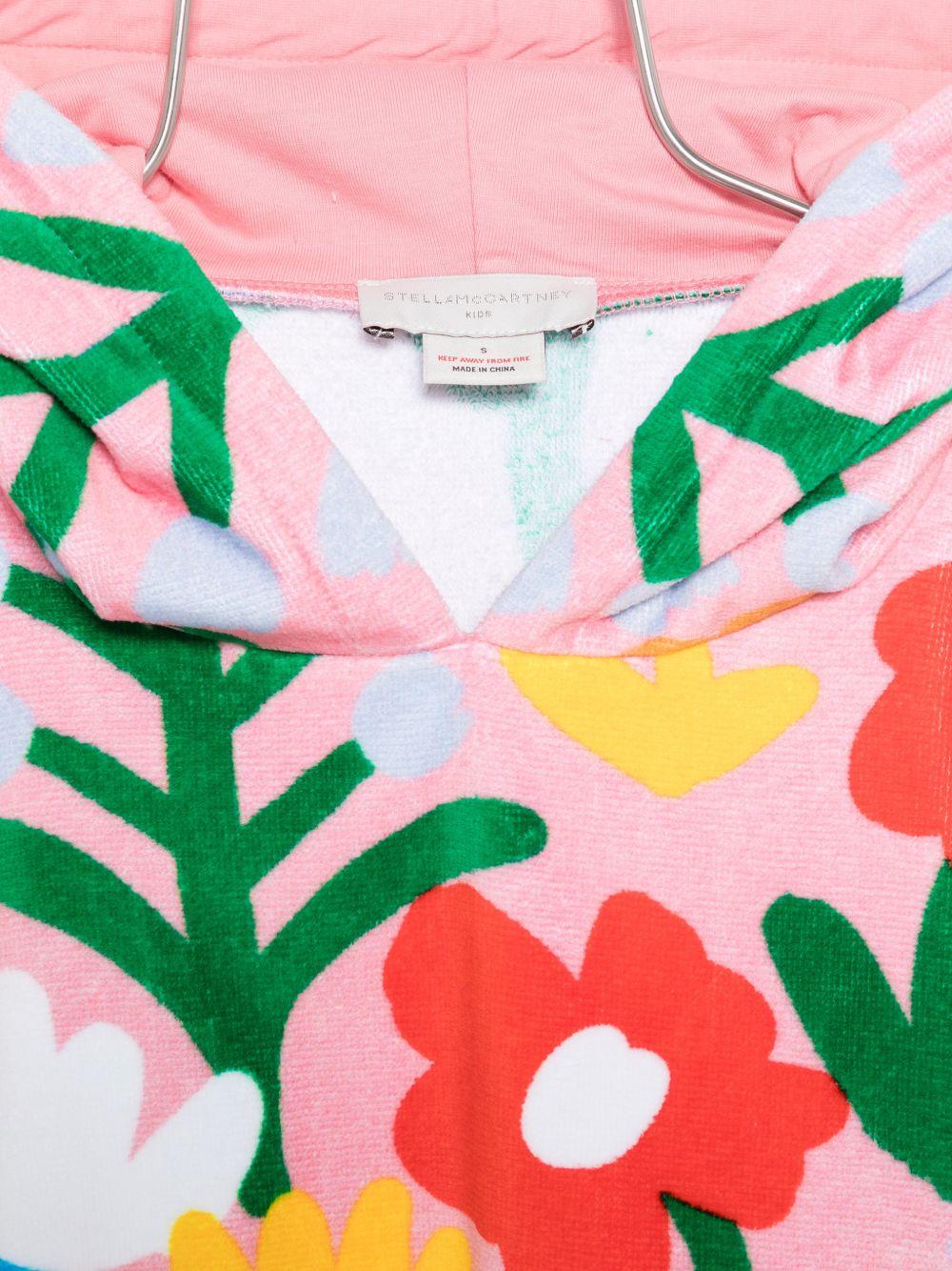 Accappatoio per bambina Stella McCartney Kids rosa con stampa floreale all-over TYCB90 Z3532 465BC STELLA McCARTNEY KIDS