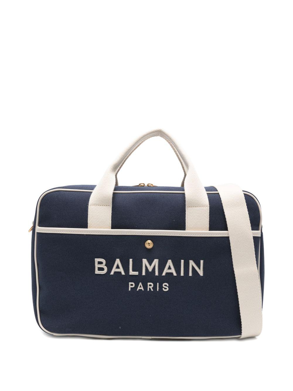 Borsa fasciatoio per neonati Balmain Kids blu con finiture a contrasto BY0608 Z3829 649AV BALMAIN KIDS