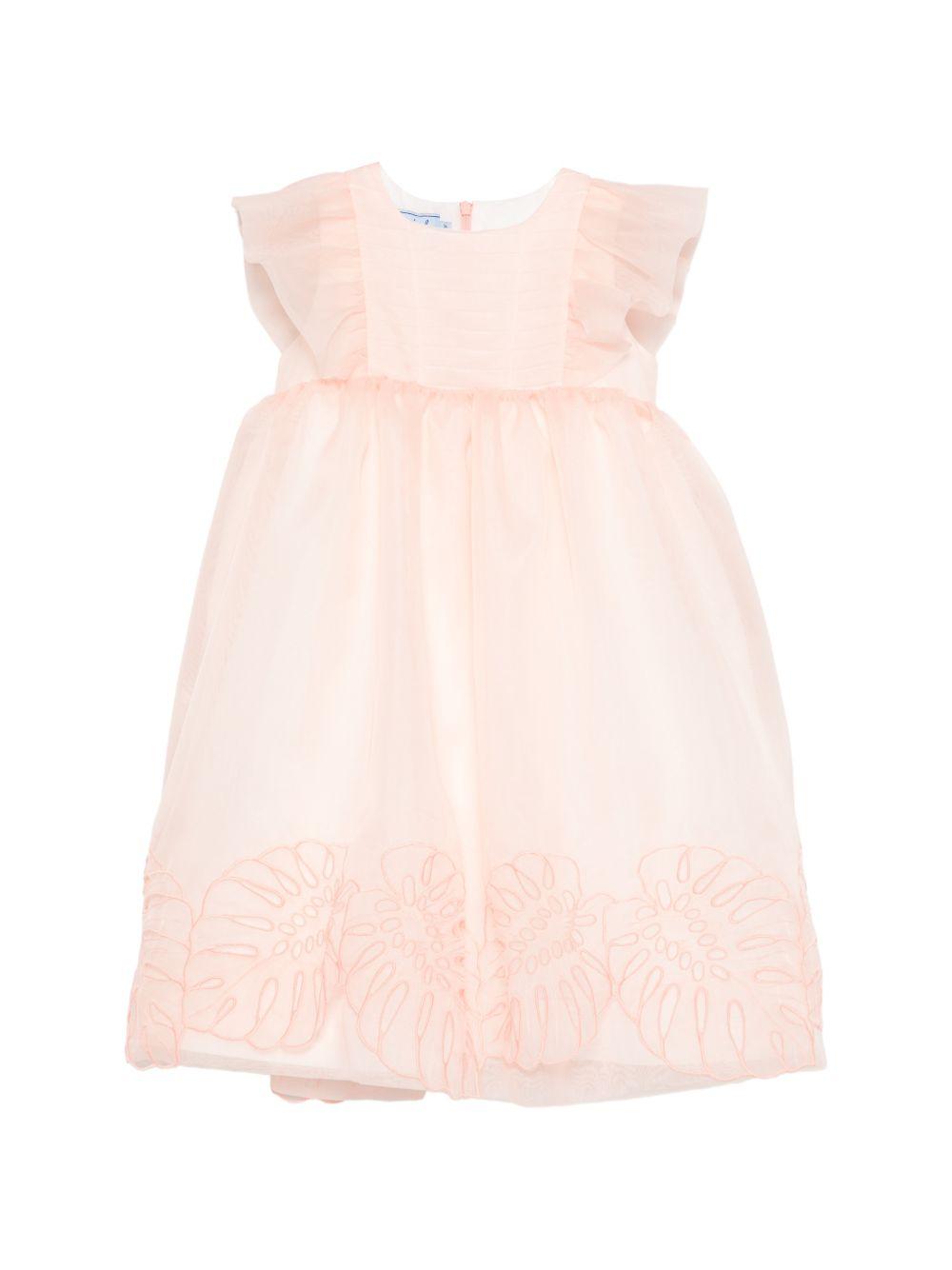 Abito per bambina Mi Mi Sol rosa con ruches e ricami MFAB771LUTS1117 SAL MIMISOL