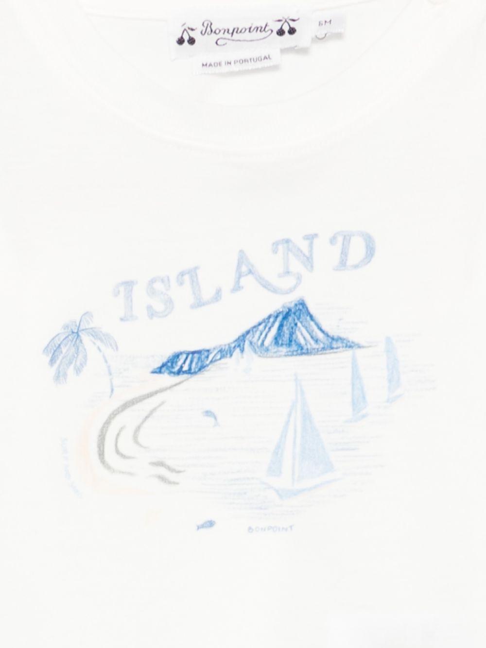 T-shirt Tom per neonato Bonpoint bianco con stampa grafica sul davanti S06YTSK00006 102 BONPOINT