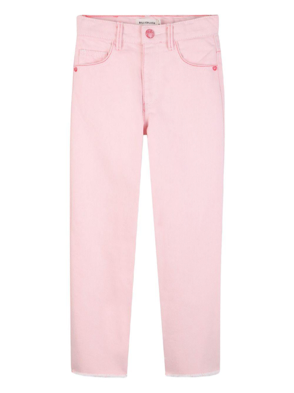 Pantaloni per bambina Billieblush rosa con tasche in paillettes U21846 S51 BILLIEBLUSH