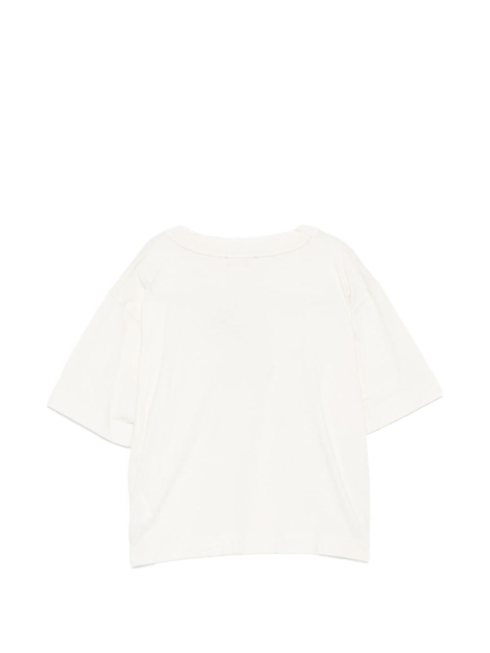 T-shirt per bambina Bonpoint bianco con logo ricamato S06GTSK00024 102 BONPOINT