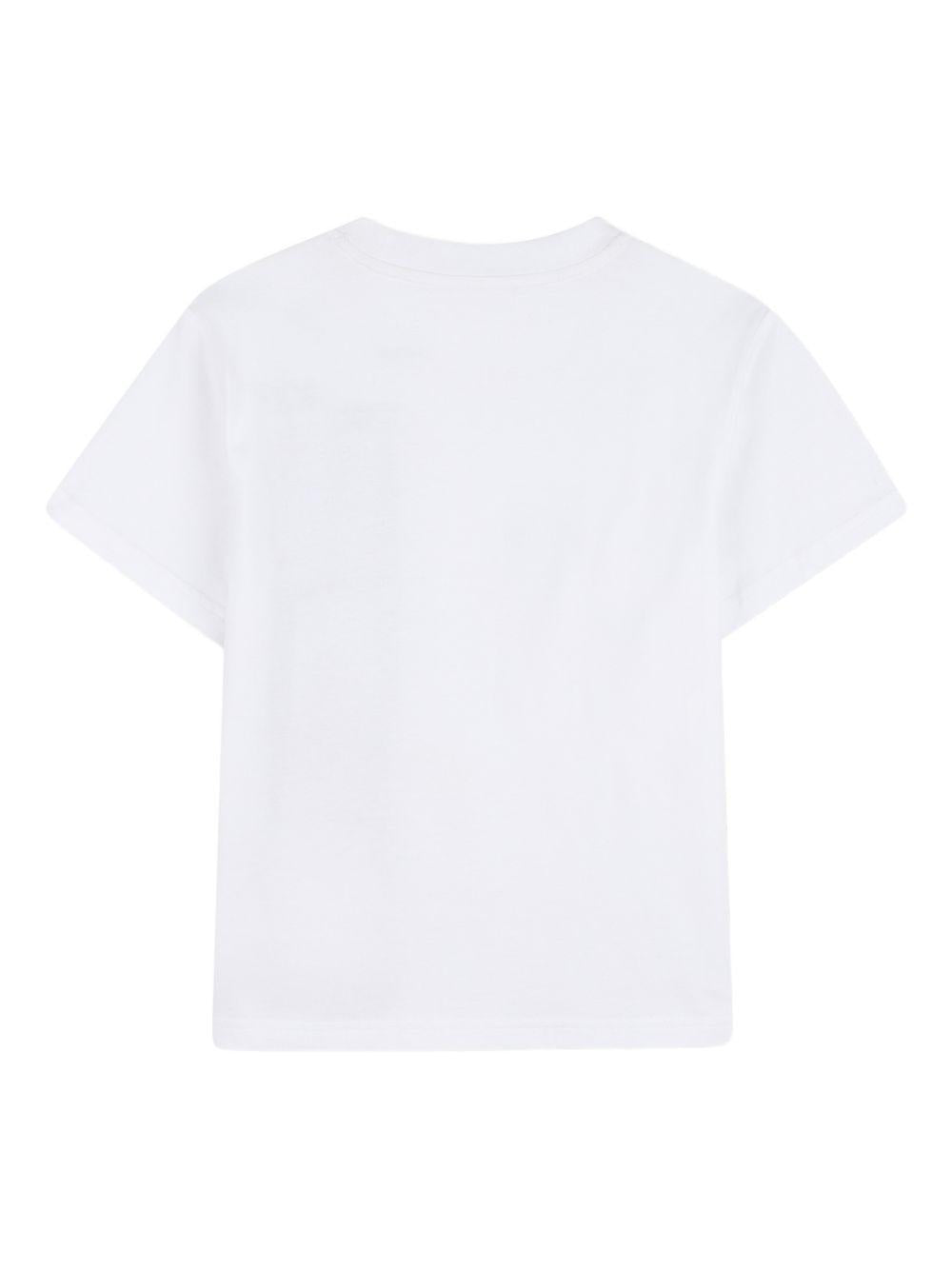 T-shirt per bambino DKNY Kids bianca con stampa grafica sul davanti D62536 10P DKNY