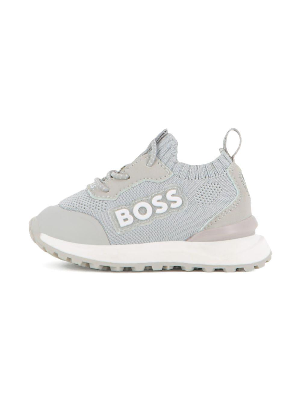 Sneakers per bambino Boss Kids grigie con dettaglio logo J52828 01F BOSS KIDS