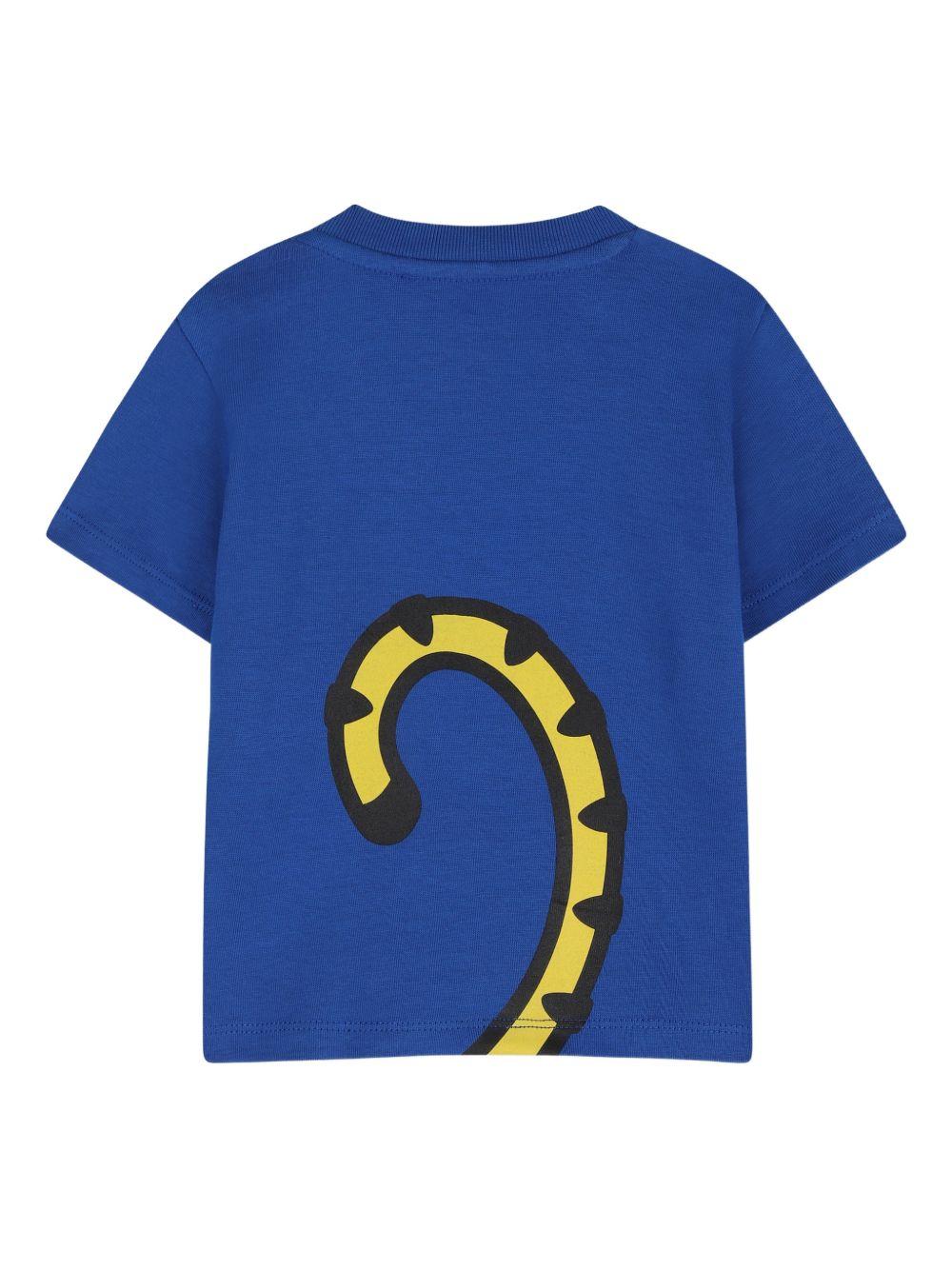 Set t-shirt e shorts per neonato Kenzo Kids blu con caratteristica stampa con tigre K61867 871 KENZO KIDS