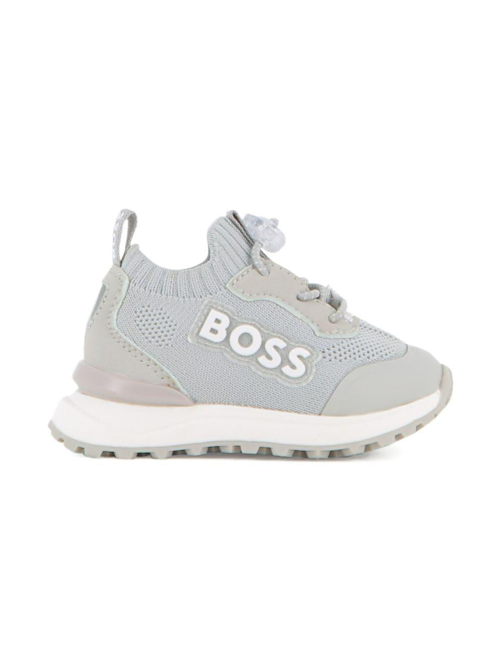 Sneakers per bambino Boss Kids grigie con dettaglio logo J52828 01F BOSS KIDS