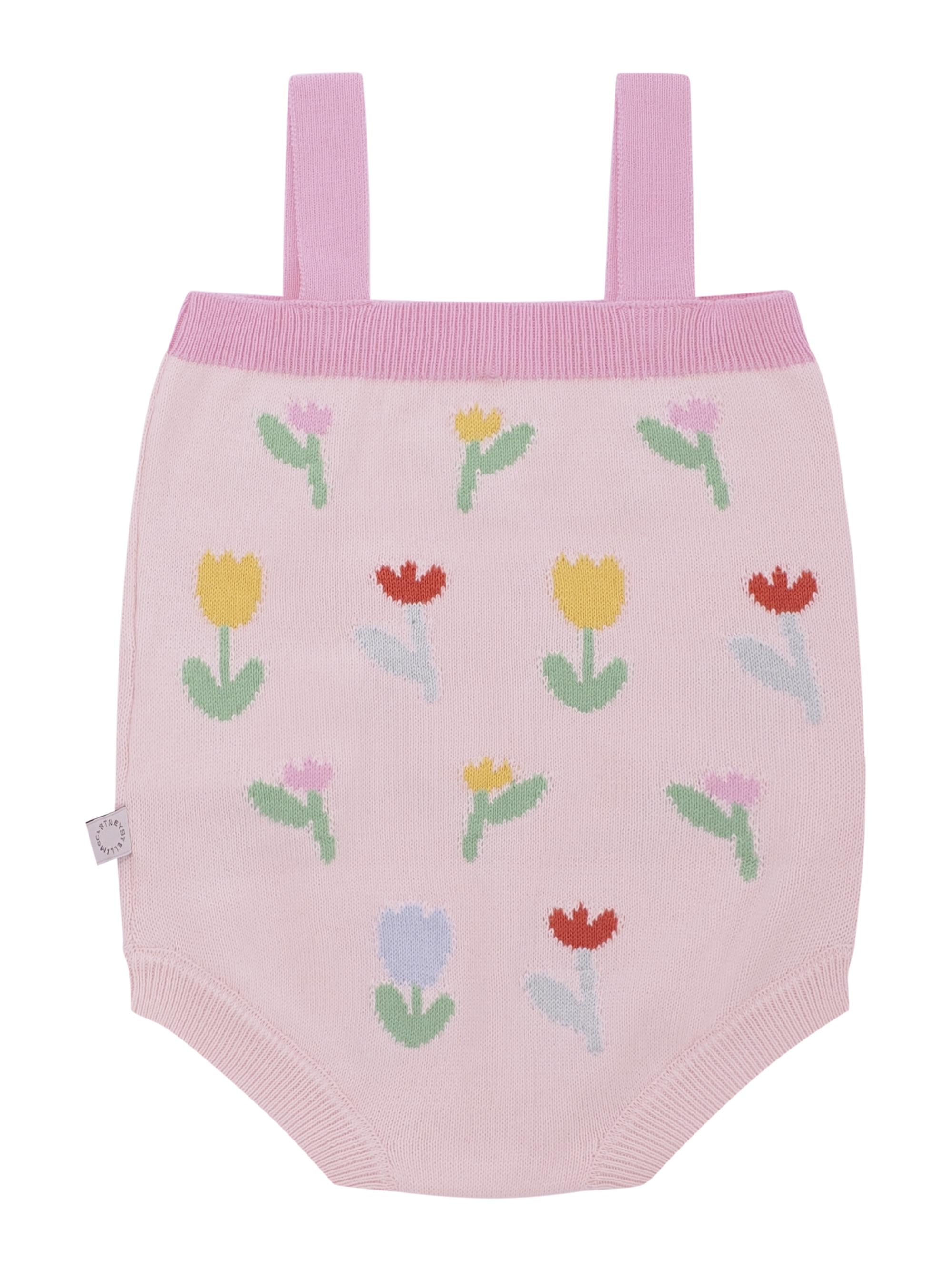 Body per neonata Stella McCartney Kids rosa con ricamo fiori TYA052 Z2423 51Z STELLA McCARTNEY KIDS