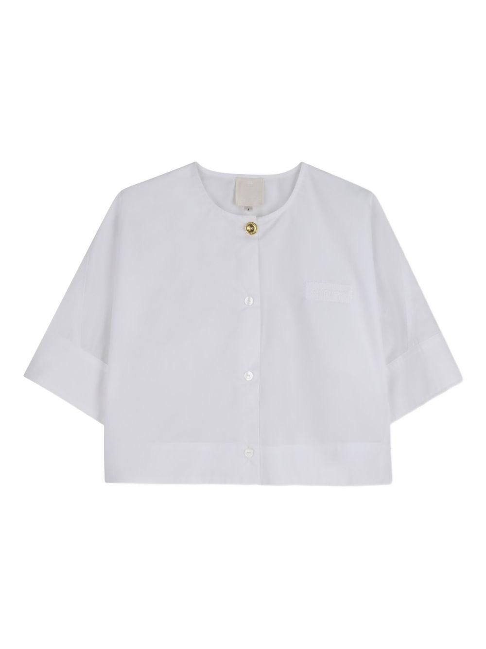 Camicia per bambina Givenchy Kids bianca a maniche corte con bottoni H31220 10P GIVENCHY KIDS